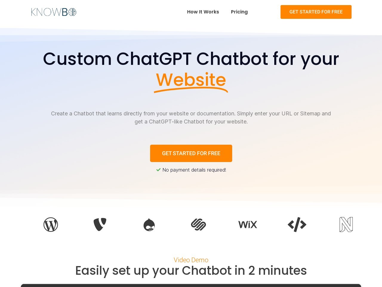 Knowbo: Create Intelligent ChatGPT-like Chatbots for Your Website in ...